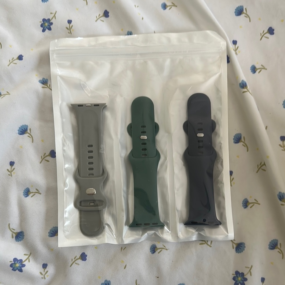 Set of Three Silicone Apple Watch Bands